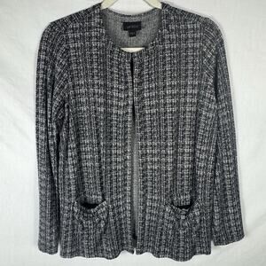 J. Jill NWOT Wearever Collection Blazer Cardigan S Black/White Preppy Office